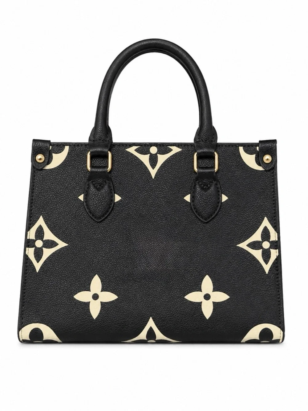 Designer Black and Cream Monogram Tote Bag 7in tall & 9in wide